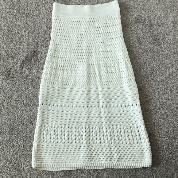 Aritzia Wilfred White Crochet-Knit Skirt - Picture 1 of 7